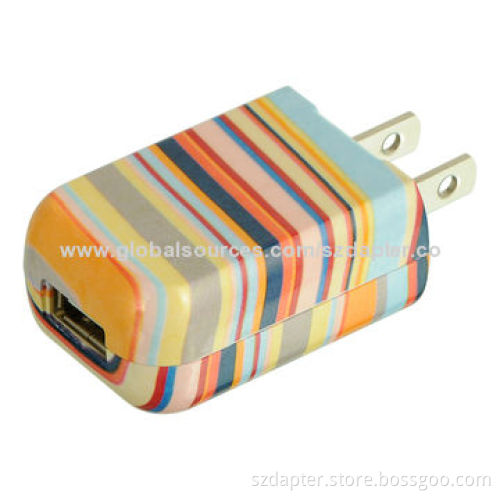 5V/1A Water Transfer Surface USB Mobile Phone Chargers with 1,000mAh Capacity, 65 x 35 x 19mm Size